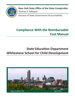 SED and Whitestone School for Child Development: Compliance