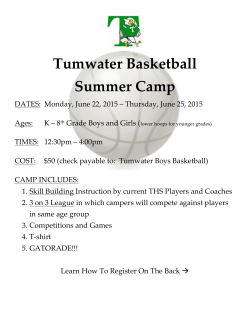 Tumwater Basketball Summer Camp