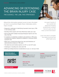ADVANCING OR DEFENDING THE BRAIN INJURY CASE