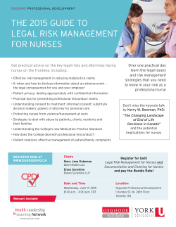 the 2015 guide to legal risk management for nurses