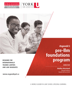 Brochure PDF - Osgoode Professional Development