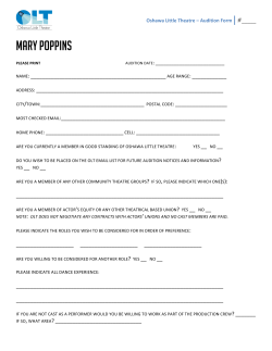 Mary Poppins Audition Application
