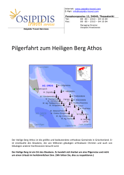 Pilgerfahrt zum Heiligen Berg Athos - Osipidis