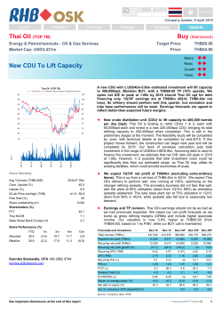 Thai Oil (TOP TB) New CDU To Lift Capacity