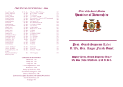 PROVINCIAL OFFICERS 2007 - 2008 - Order of the Secret Monitor