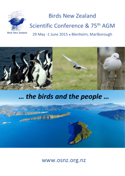 â¦ the birds and the people â¦ - Ornithological Society of New Zealand