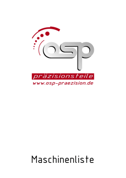 Unsere Maschinenliste - osp prÃ¤zisionsteile GmbH