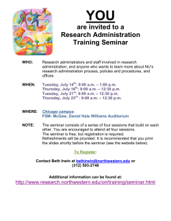 What: Research Administration Training Seminar - OSR