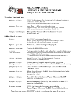 oklahoma state science & engineering fair 2015 schedule of