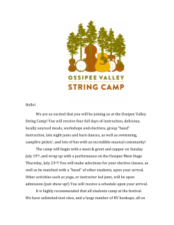 String Camp Application - Ossipee Valley Bluegrass Festival