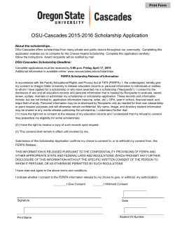 OSU-Cascades 2015-2016 Scholarship Application