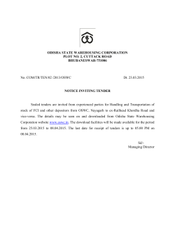 notice inviting tender - Odisha State Warehousing Corporation