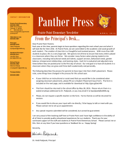 Panther Press - April 2015 - Community Unit School District 308