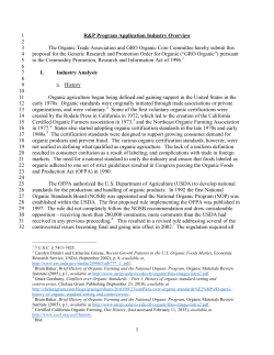 1 R&P Program Application Industry Overview 1 2 The Organic