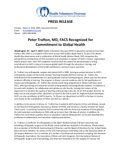 PRESS RELEASE Peter Trafton, MD, FACS Recognized for