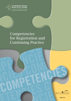 Competencies for Registration and Continuing Practice