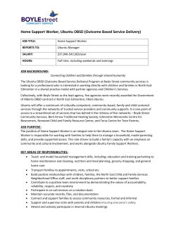 Home Support Worker, Ubuntu OBSD (Outcome Based Service
