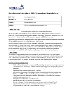 Home Support Worker, Ubuntu OBSD (Outcome Based Service