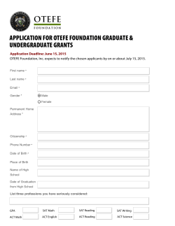 to 2015 OTEFE Foundation Scholarship Application