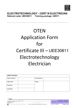 Application to Certificate III - Oten