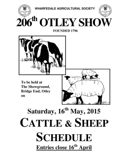 Cattle and Sheep Schedule