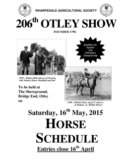 Horse and Pony Schedule