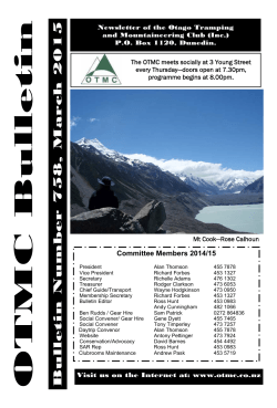 March, 2015 - Otago Tramping and Mountaineering Club