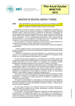 Plan anual integrado de ayudas del MINETUR 2015