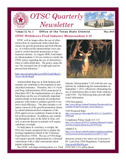 May 2015-OTSC Newsletter.pub - Office of the Texas State Chemist
