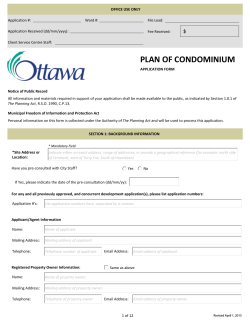 Plan of Condominium Application Form