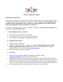 Volunteer Application - Ottawa Humane Society