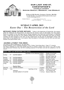 Easter Day â The Resurrection of the Lord - Our Lady