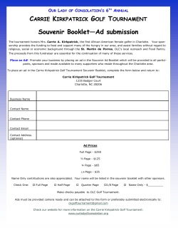 Souvenir Booklet Ad Form - Our Lady of Consolation Catholic Church