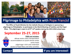 September 25-27, 2015 - Our Lady of Hope Catholic Church