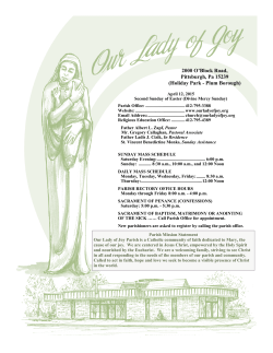 April 12, 2015 - Our Lady of Joy Parish