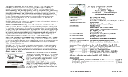 Bulletin for April 26, 2015 - Our Lady of Lourdes Church