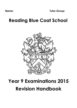 Summer Revision Guide Year 9 - RBCS Home
