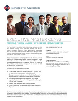 Executive Master Class - Partnership for Public Service