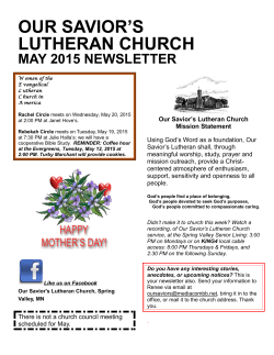 May 2015 - Our Savior`s Lutheran Church