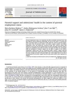 Parental support and adolescents&acirc;&cent; health in the context of