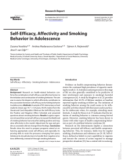 Self-Efficacy, Affectivity and Smoking Behavior in