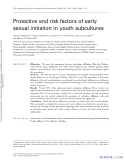 Protective and risk factors of early sexual initiation in youth