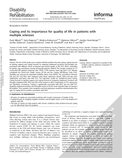 Coping and its importance for quality of life in patients with