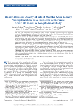 Health-Related Quality of Life 3 Months After Kidney