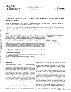 The role of social support in anxiety and depression among