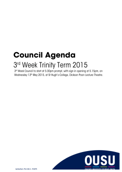 3rd Week Council Agenda - Oxford University Student Union