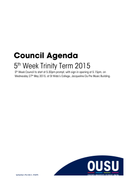 5th Week Council Agenda - Oxford University Student Union