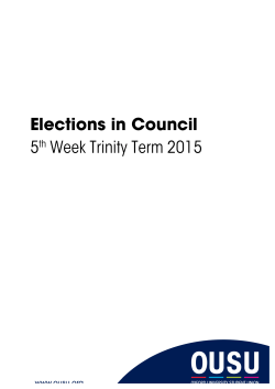 Elections in Council - Oxford University Student Union