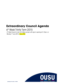 Extraordinary Council Agenda - Oxford University Student Union
