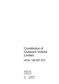 OV`s Constitution - Outdoors Victoria